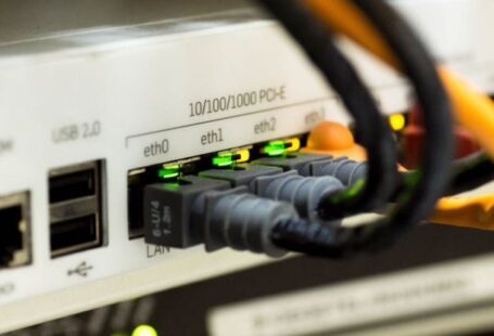 Network - White Switch Hub Turned on